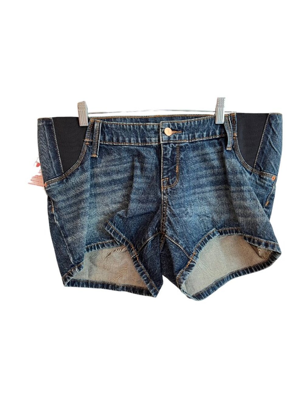 Isabel Maternity Women's Medium Wash Denim Maternity Shorts Size 8 NWT